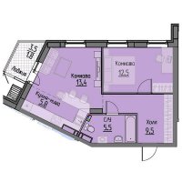Планировка (2-комн. квартира) в ЖД Зенит, Пермь #158