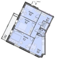 Планировка (3-комн. квартира) в ЖД Зенит, Пермь #162